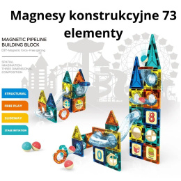 Magnetyczny zestaw klocków z labiryntem 73 elementy