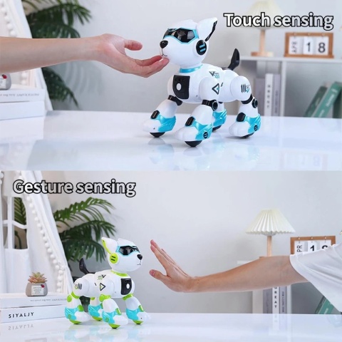 AI robot pies zdalnie sterowany - zielono-niebieski