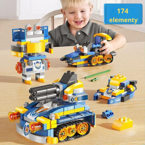 Klocki do budowy pojazdów i robotów 174 elementy