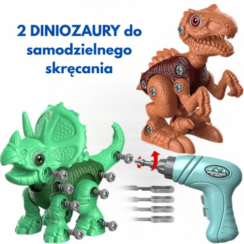 Dinozaury dla dzieci do samodzielnego skręcania - tyranozaur i triceratops
